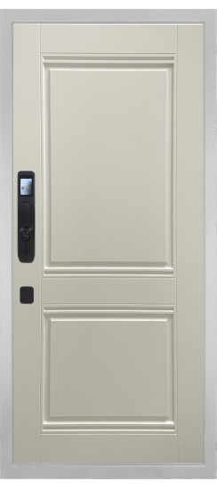 Дверь Гранит Пиано Смарт Белая | Внешняя МДФ-панель и наличники: цвет «Белый», 10мм
