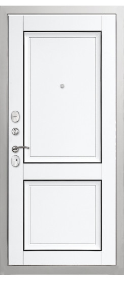 Дверь Гранит Лира Белая | Внешняя МДФ-панель и наличники: цвет «Белый», 10мм.