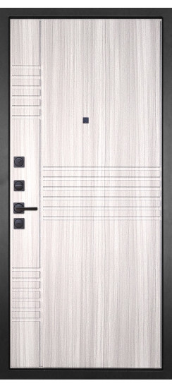 Дверь Гранит Лайт Графит | Внешняя МДФ-панель и наличники: цвет «Лайт Графит софт тач», 10 мм