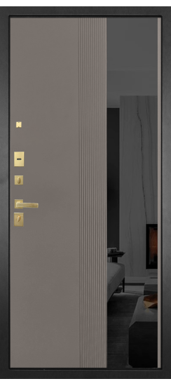 Дверь Гранит Ардеко | Внешняя МДФ-панель и наличники: цвет «Квазар черный», 10мм