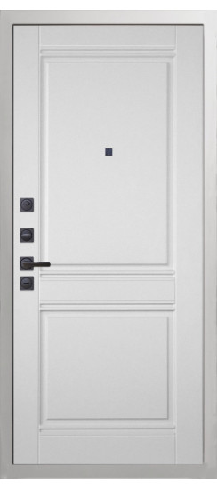 Дверь Гранит Вайт | Внешняя МДФ-панель и наличники: цвет «Белый», 10мм