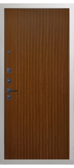 Дверь Гранит Роял белая с черной фурнитурой | Внешняя МДФ-панель и наличники: цвет «Белый», 10мм.