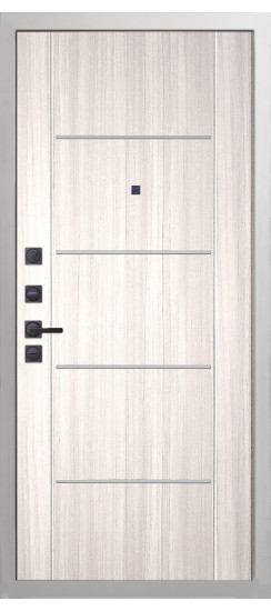 Дверь Гранит Вайт | Внешняя МДФ-панель и наличники: цвет «Белый», 10мм