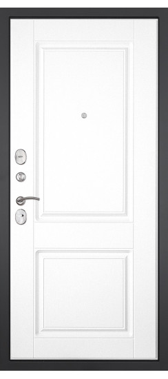 Дверь Гранит Лира | Внешняя МДФ-панель и наличники: цвет «Бетон темный», 10мм.