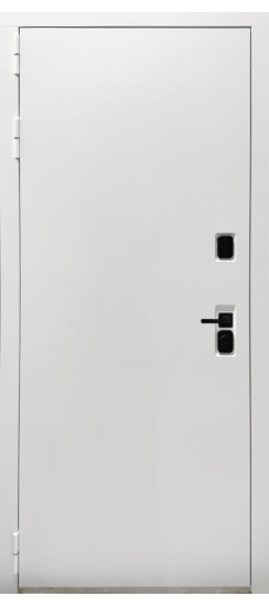 Дверь Гранит Вайт | Внешняя МДФ-панель и наличники: цвет «Белый», 10мм