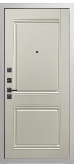Дверь Гранит Вайт | Внешняя МДФ-панель и наличники: цвет «Белый», 10мм
