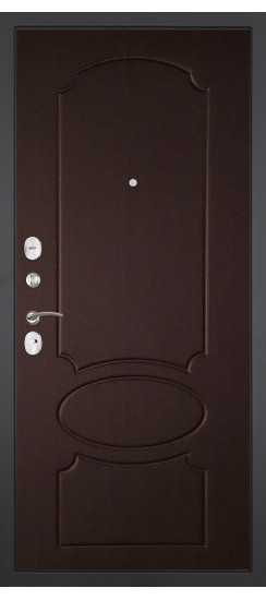 Дверь Гранит Дуэт | Внешняя МДФ-панель и наличники: цвет «Бетон темный», 10мм.