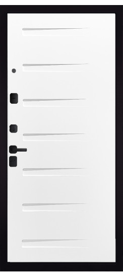 Дверь Гранит Геометрия | Внешняя МДФ-панель и наличники: цвет «Черный Крап», 16мм