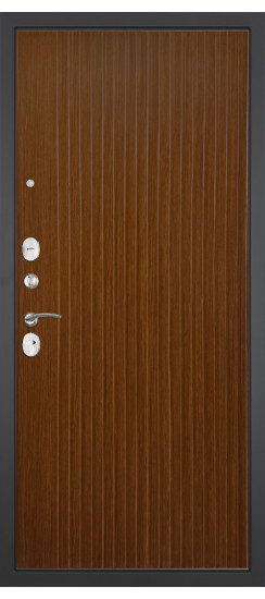 Дверь Гранит Лира | Внешняя МДФ-панель и наличники: цвет «Бетон темный», 10мм.