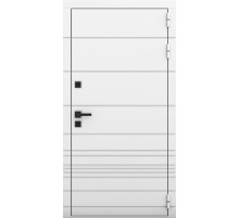 Дверь Гранит Роял белая с черной фурнитурой