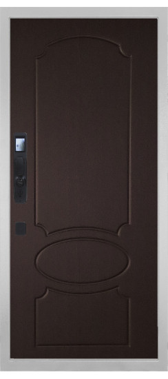 Дверь Гранит Пиано Смарт Белая | Внешняя МДФ-панель и наличники: цвет «Белый», 10мм