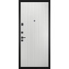 Дверь Гранит Пиано Эко | Внешняя МДФ-панель и наличники: цвет «Ель поперечная», черное стекло, 10мм.