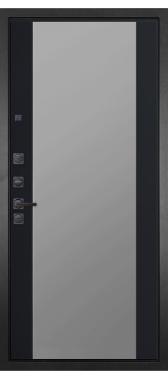 Дверь Гранит НаноБлэк лайн | Внешняя МДФ-панель и наличники: цвет «Шагрень Графит», 10мм