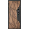Дверь Гранит Континент Смарт | Внешняя МДФ панель 10 мм. Цвет покрытия Американский орех + черный кварц. Фрезеровка Континент
