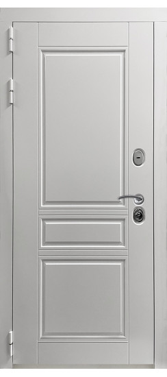 Дверь Гранит Лира Белая | Внешняя МДФ-панель и наличники: цвет «Белый», 10мм.