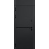 Дверь Гранит Горизонт с фрамугой | Черная, квадратная