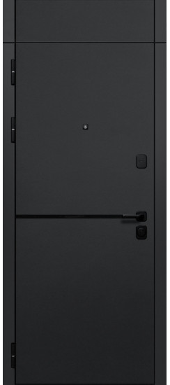 Дверь Гранит Горизонт с фрамугой | Черная, квадратная