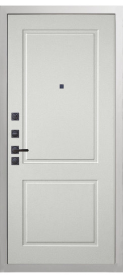 Дверь Гранит Вайт | Внешняя МДФ-панель и наличники: цвет «Белый», 10мм