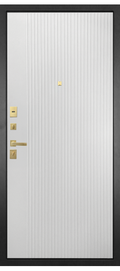 Дверь Гранит Ардеко | Внешняя МДФ-панель и наличники: цвет «Квазар черный», 10мм