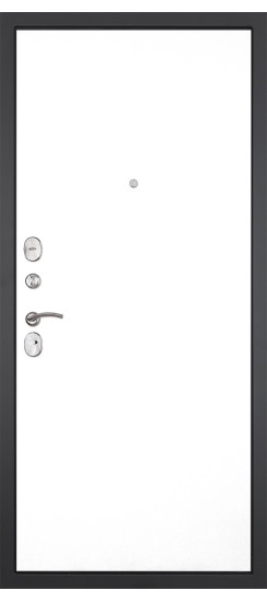 Дверь Гранит Лира | Внешняя МДФ-панель и наличники: цвет «Бетон темный», 10мм.