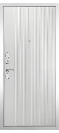 Дверь Гранит Лира Белая | Внешняя МДФ-панель и наличники: цвет «Белый», 10мм.