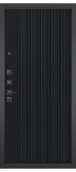 Дверь Гранит Шебби | полимерно-порошковое, цвет «муар черный металик»