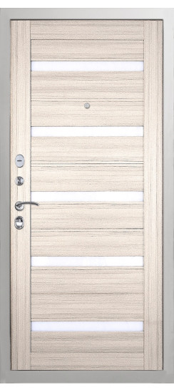 Дверь Гранит Лира Белая | Внешняя МДФ-панель и наличники: цвет «Белый», 10мм.