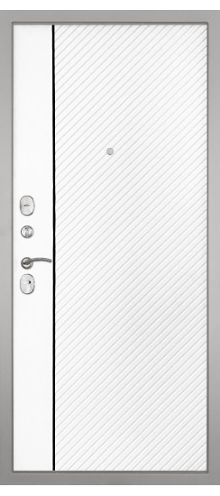 Дверь Гранит Лира Белая | Внешняя МДФ-панель и наличники: цвет «Белый», 10мм.