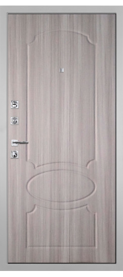 Дверь Гранит Пиано Белая | Внешняя МДФ-панель и наличники: цвет «Белый», 10мм