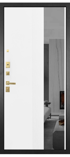 Дверь Гранит Ардеко | Внешняя МДФ-панель и наличники: цвет «Квазар черный», 10мм