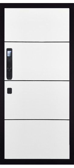 Дверь Гранит Континент Смарт | Внешняя МДФ панель 10 мм. Цвет покрытия Американский орех + черный кварц. Фрезеровка Континент