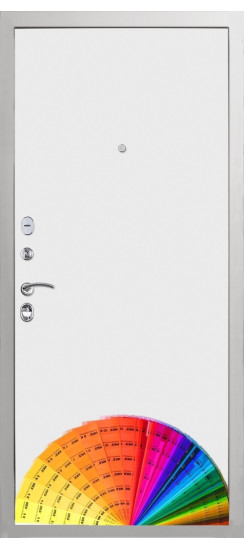 Дверь Гранит Лира Белая | Внешняя МДФ-панель и наличники: цвет «Белый», 10мм.