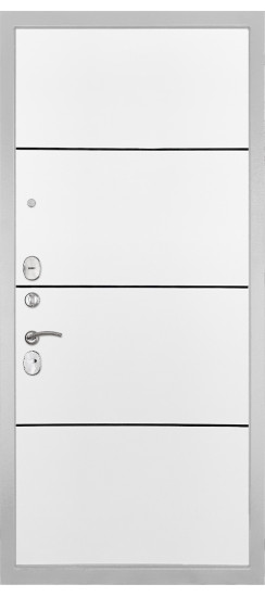 Дверь Гранит Лира Белая | Внешняя МДФ-панель и наличники: цвет «Белый», 10мм.