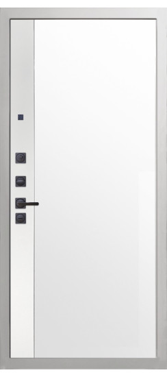 Дверь Гранит Вайт | Внешняя МДФ-панель и наличники: цвет «Белый», 10мм