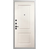 Дверь Гранит Роял белая с черной фурнитурой | Внешняя МДФ-панель и наличники: цвет «Белый», 10мм.