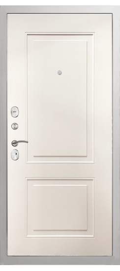 Дверь Гранит Лира Белая | Внешняя МДФ-панель и наличники: цвет «Белый», 10мм.