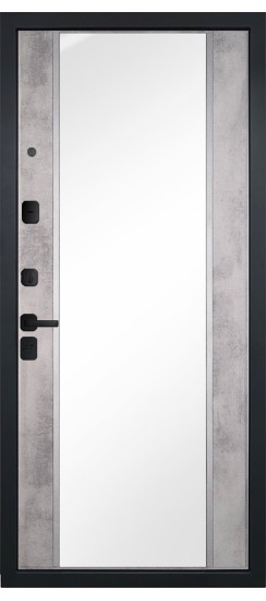 Дверь Гранит Геометрия | Внешняя МДФ-панель и наличники: цвет «Черный Крап», 16мм