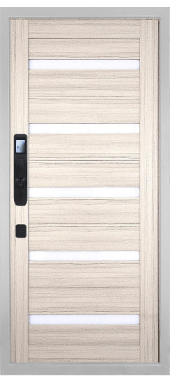 Дверь Гранит Пиано Смарт Белая | Внешняя МДФ-панель и наличники: цвет «Белый», 10мм