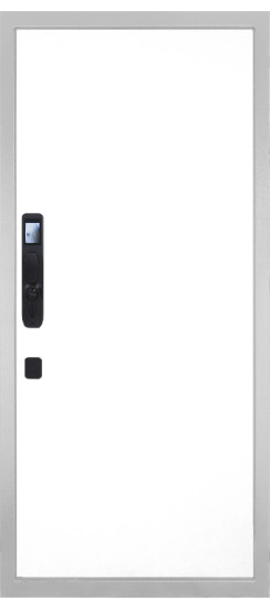 Дверь Гранит Пиано Смарт Белая | Внешняя МДФ-панель и наличники: цвет «Белый», 10мм