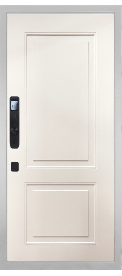 Дверь Гранит Пиано Смарт Белая | Внешняя МДФ-панель и наличники: цвет «Белый», 10мм