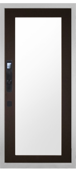 Дверь Гранит Пиано Смарт Белая | Внешняя МДФ-панель и наличники: цвет «Белый», 10мм