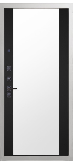 Дверь Гранит Вайт | Внешняя МДФ-панель и наличники: цвет «Белый», 10мм