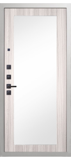 Дверь Гранит Вайт | Внешняя МДФ-панель и наличники: цвет «Белый», 10мм