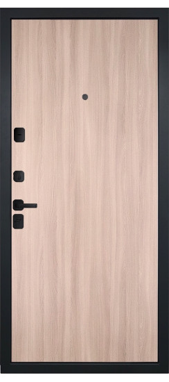 Дверь Гранит Геометрия | Внешняя МДФ-панель и наличники: цвет «Черный Крап», 16мм