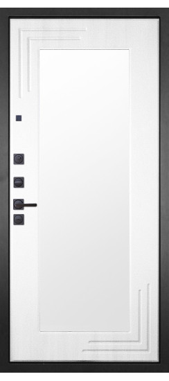 Дверь Гранит Пиано Серая | полимерно-порошковое, цвет «муар черный металик»