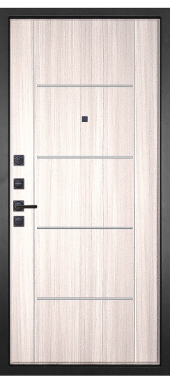 Дверь Гранит Шебби | полимерно-порошковое, цвет «муар черный металик»