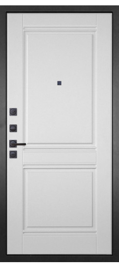 Дверь Гранит Гранж | Внешняя МДФ-панель и наличники: цвет «Лофт Графит», 10мм.