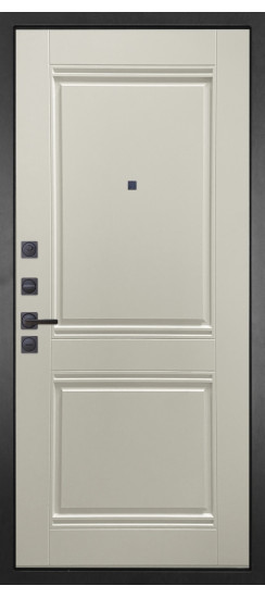 Дверь Гранит Горизонт | Внешняя МДФ-панель и наличники: цвет «Черный Крап»