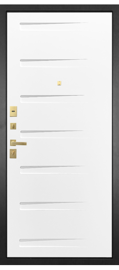 Дверь Гранит Ардеко | Внешняя МДФ-панель и наличники: цвет «Квазар черный», 10мм