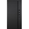 Дверь Гранит Пиано Смарт | Внешняя МДФ-панель и наличники: цвет «Графит», черное стекло, 10мм